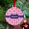 Linked Squares Metal Ball Ornament - Lifestyle