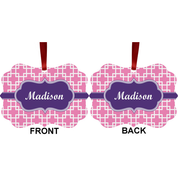 Linked Squares Metal Benilux Ornament - Front and Back (APPROVAL)