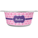 Linked Squares Stainless Steel Dog Bowl (Personalized)