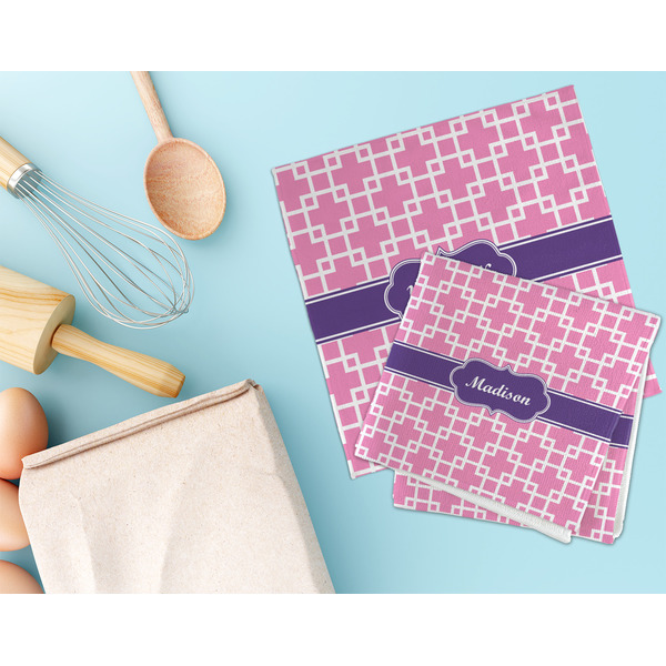 Linked Squares Microfiber Dish Rag - LIFESTYLE