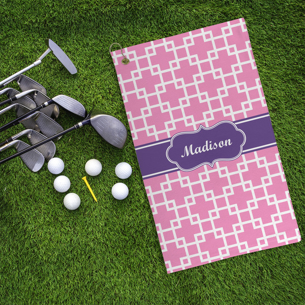 Linked Squares Microfiber Golf Towels - LIFESTYLE