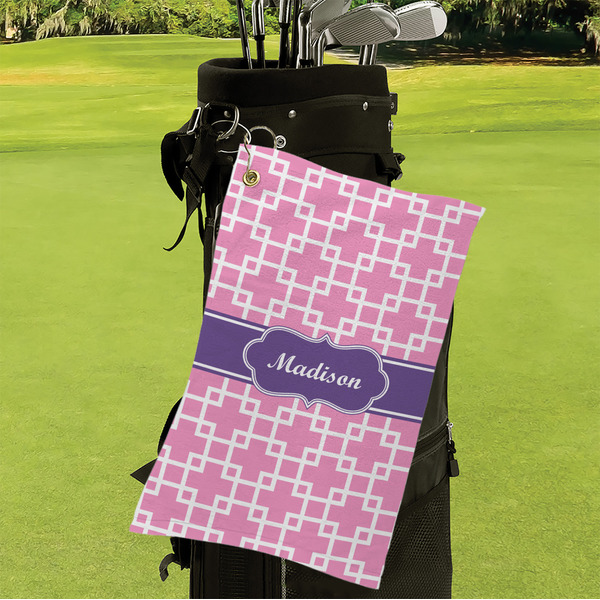 Linked Squares Microfiber Golf Towels - Small - LIFESTYLE