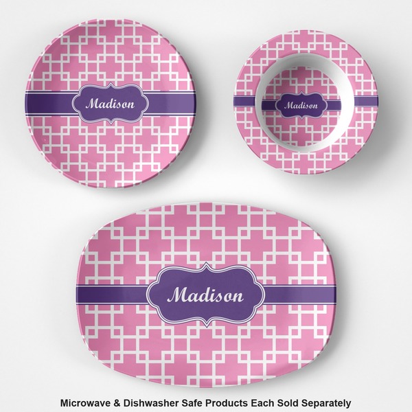 Linked Squares Microwave & Dishwasher Safe CP Plastic Dishware - Group