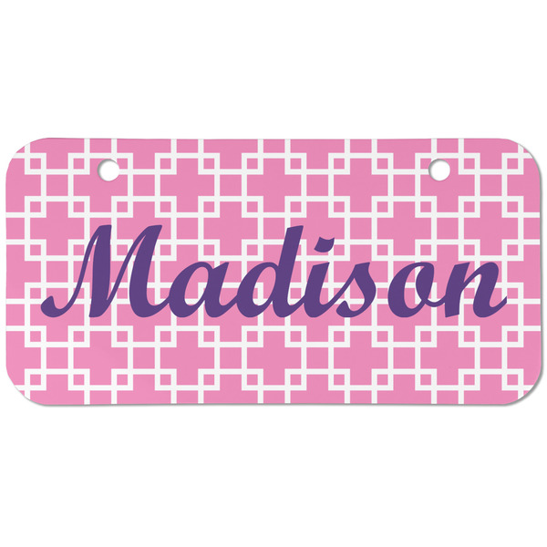 Custom Linked Squares Mini/Bicycle License Plate (2 Holes) (Personalized)