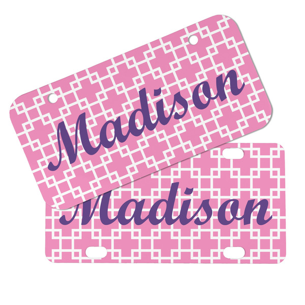 Linked Squares Mini License Plates - MAIN (4 and 2 Holes)