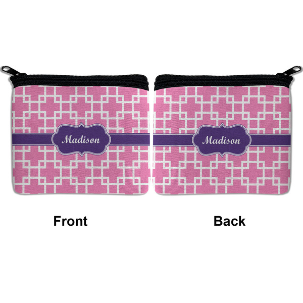 Linked Squares Neoprene Coin Purse - Front & Back (APPROVAL)