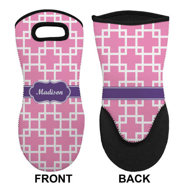 Linked Squares Neoprene Oven Mitt (Front & Back)