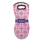 Linked Squares Neoprene Oven Mitt - Single w/ Name or Text