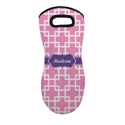 Linked Squares Neoprene Oven Mitt - Single w/ Name or Text