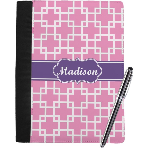 Custom Linked Squares Notebook Padfolio - Large w/ Name or Text