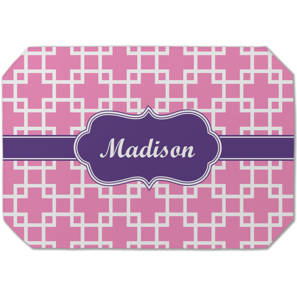 Custom Linked Squares Dining Table Mat - Octagon (Single-Sided) w/ Name or Text