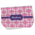 Linked Squares Burp Cloth - Fleece w/ Name or Text