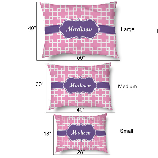 Linked Squares Outdoor Dog Beds - SIZE CHART