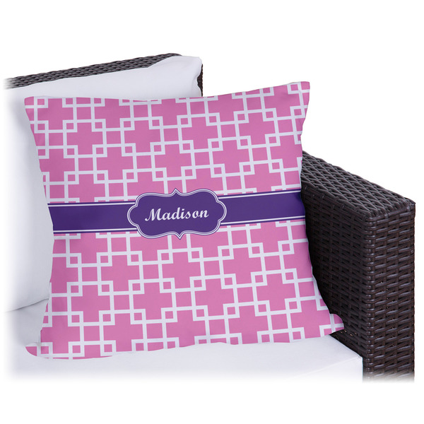 Custom Linked Squares Outdoor Pillow - 18" (Personalized)