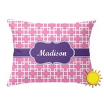 Linked Squares Outdoor Throw Pillow (Rectangular) (Personalized)
