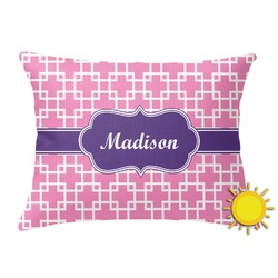 Linked Squares Outdoor Throw Pillow (Rectangular) (Personalized)