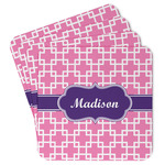 Linked Squares Paper Coasters w/ Name or Text
