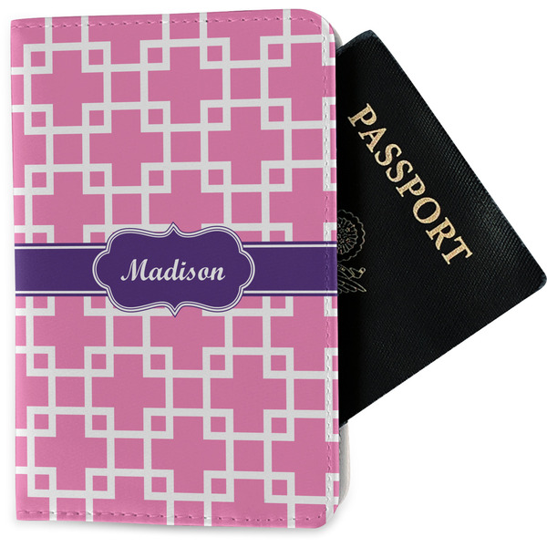Custom Linked Squares Passport Holder - Fabric w/ Name or Text