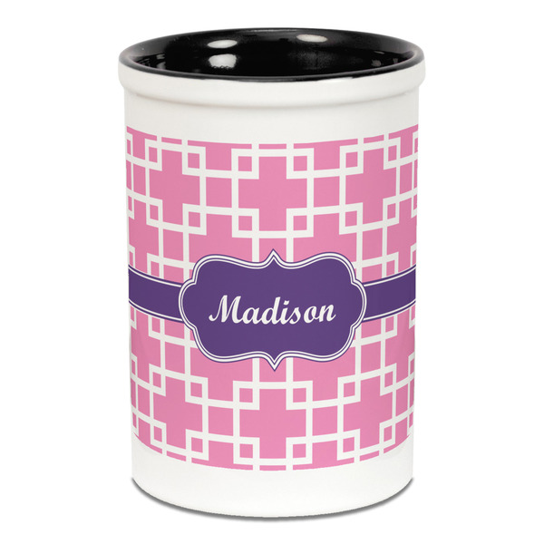 Linked Squares Pencil Holder - Black