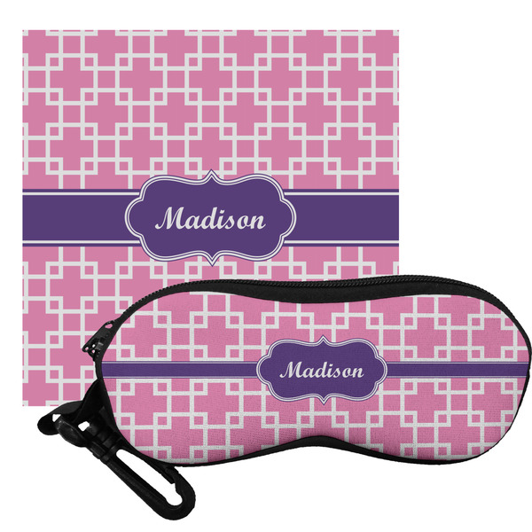 Custom Linked Squares Eyeglass Case & Cloth (Personalized)