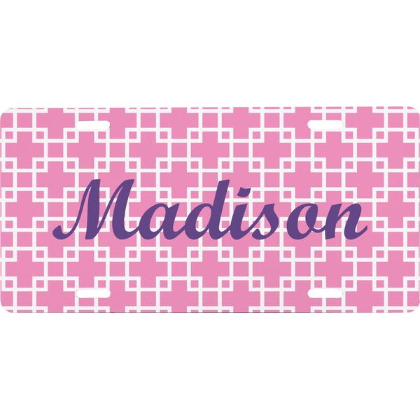 Custom Linked Squares Front License Plate (Personalized)