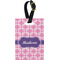 Linked Squares Plastic Luggage Tag - Rectangular w/ Name or Text