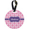 Linked Squares Personalized Round Luggage Tag