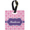 Linked Squares Plastic Luggage Tag - Square w/ Name or Text