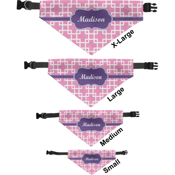 Linked Squares Pet Bandana Sizes