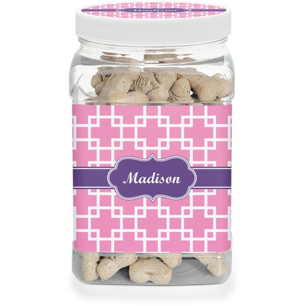 Custom Linked Squares Dog Treat Jar (Personalized)