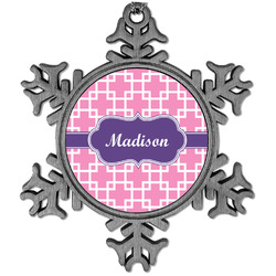 Linked Squares Vintage Snowflake Ornament (Personalized)