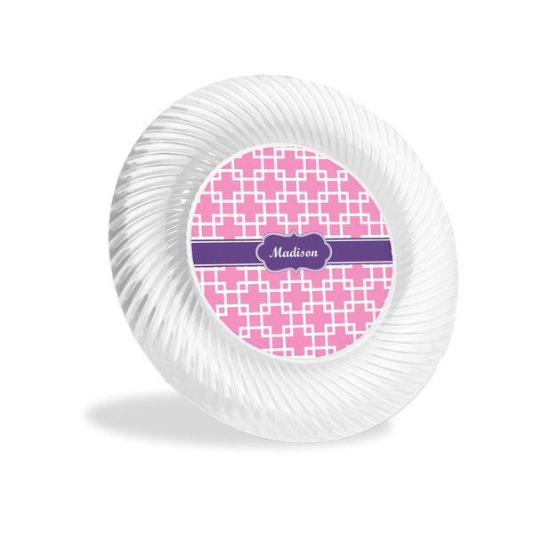 Custom Linked Squares Plastic Party Appetizer & Dessert Plates - 6" (Personalized)