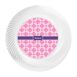 Linked Squares Plastic Party Dinner Plates - 10" (Personalized)