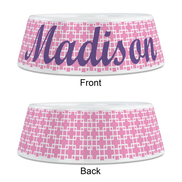 Linked Squares Plastic Pet Bowls - Medium - APPROVAL