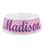 Linked Squares Plastic Dog Bowl (Personalized)