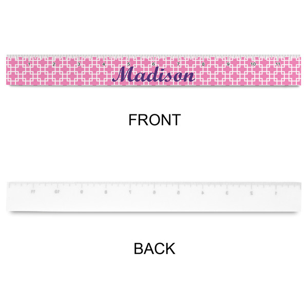 Linked Squares Plastic Ruler - 12" - APPROVAL
