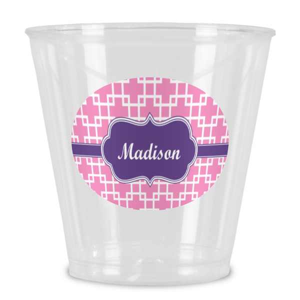 Custom Linked Squares Plastic Shot Glass (Personalized)