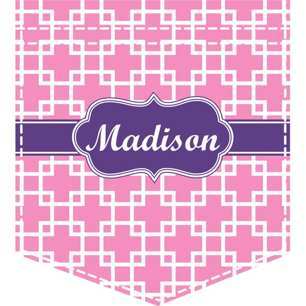 Custom Linked Squares Iron On Faux Pocket (Personalized)