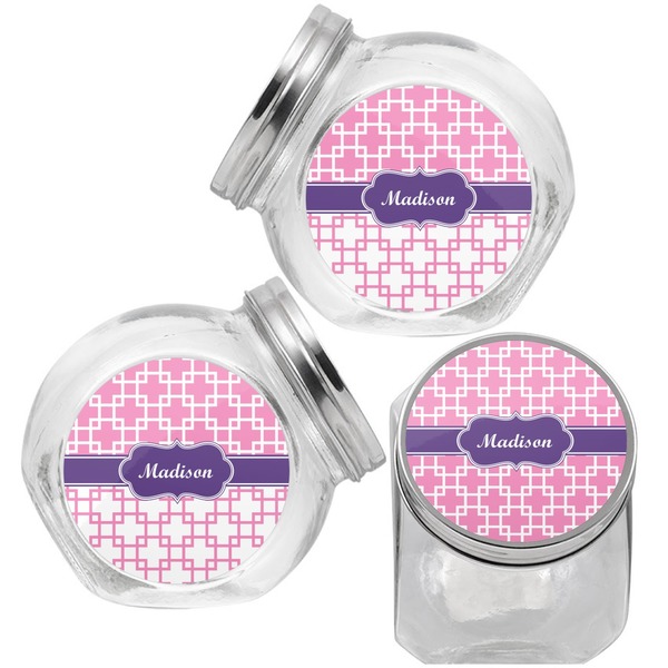 Linked Squares Puppy Treat Jar - Top Left Right