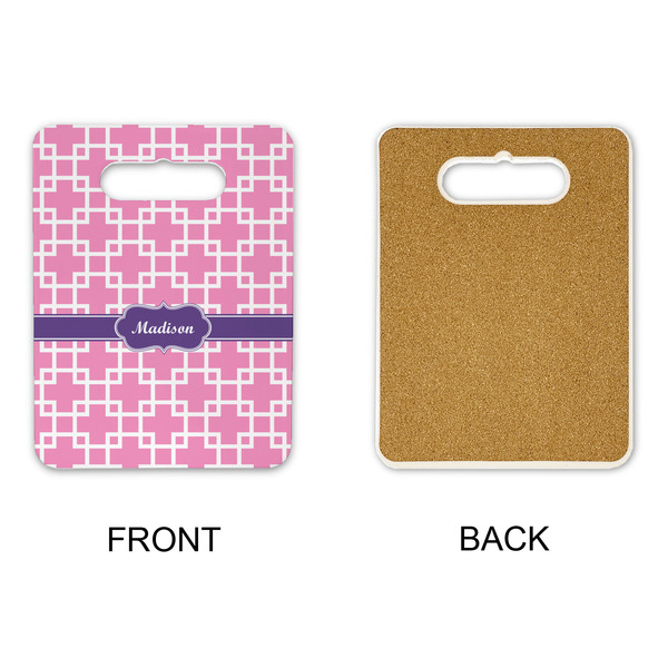 Linked Squares Rectangle Trivet with Handle - APPROVAL