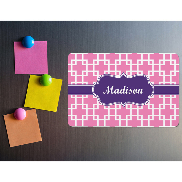 Linked Squares Rectangular Fridge Magnet - LIFESTYLE
