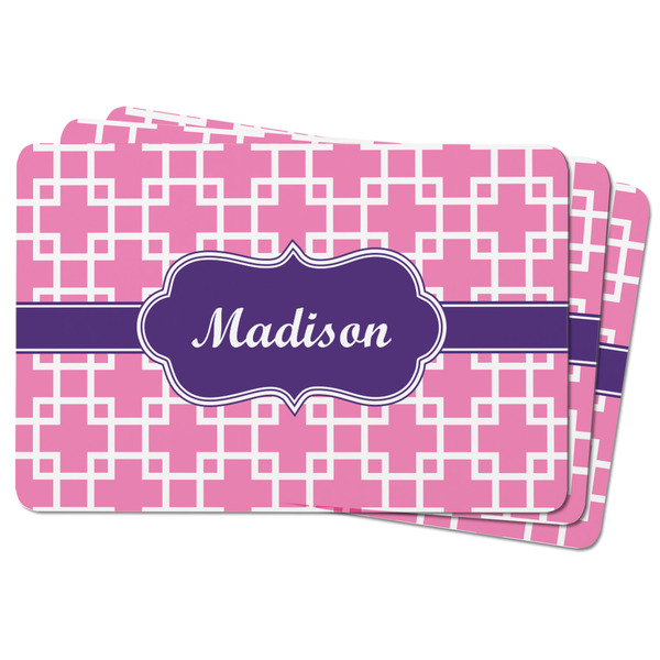 Linked Squares Rectangular Fridge Magnet - THREE