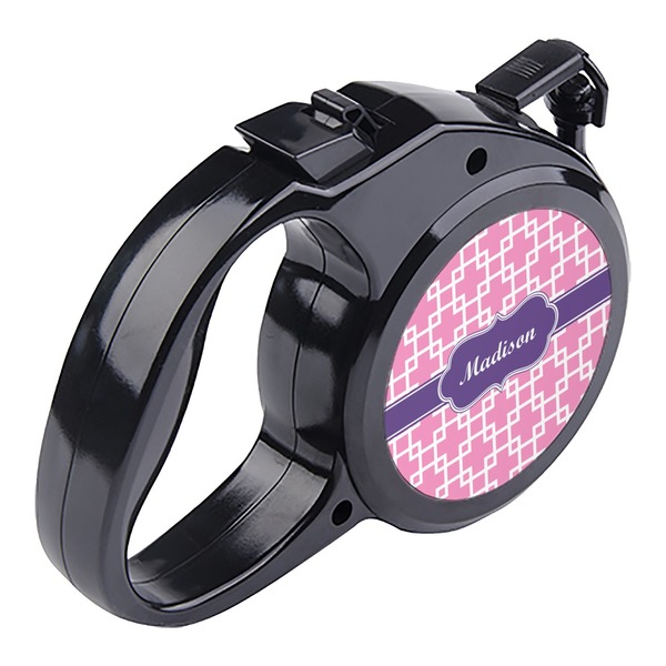 Linked Squares Retractable Dog Leash - Angle
