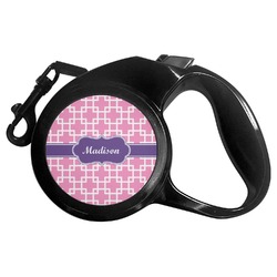 Linked Squares Retractable Dog Leash - Large (Personalized)