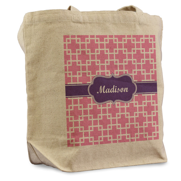 Custom Linked Squares Reusable Cotton Grocery Bag (Personalized)