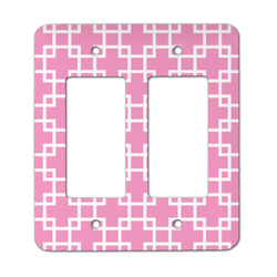 Linked Squares Rocker Style Light Switch Cover - Two Switch