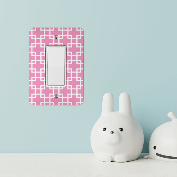 Linked Squares Rocker Light Switch Covers - Single - IN CONTEXT