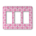 Linked Squares Rocker Style Light Switch Cover - Three Switch