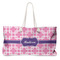 Linked Squares Large Rope Tote Bag - Front View