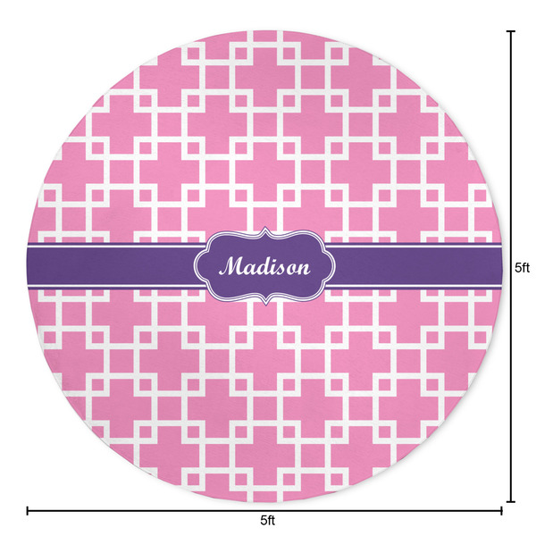Linked Squares Round Area Rug - Size